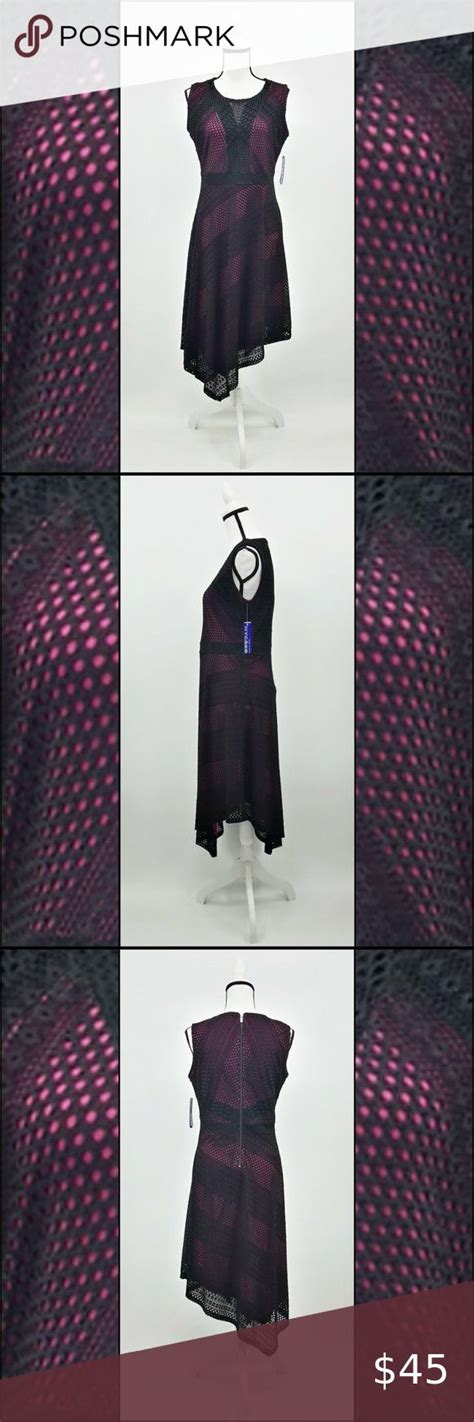 Stunning Black And Berry Dress By Peter Nygard