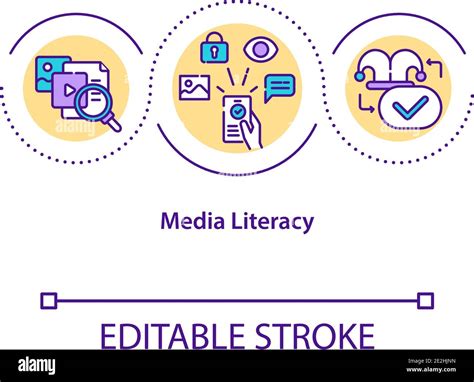 Media Literacy Concept Icon Stock Vector Image Art Alamy