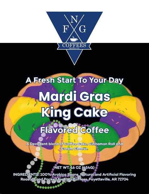 Mardi Gras King Cake Flavored Coffee | Mardi Gras King Cake Flavored
