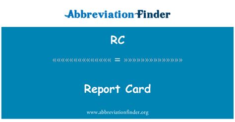 rc definition report card abbreviation finder
