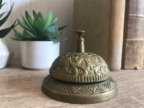 Victorian Hotel Counter Vintage Brass Service Bell Antique Ornate Hotel Front Desk Etsy