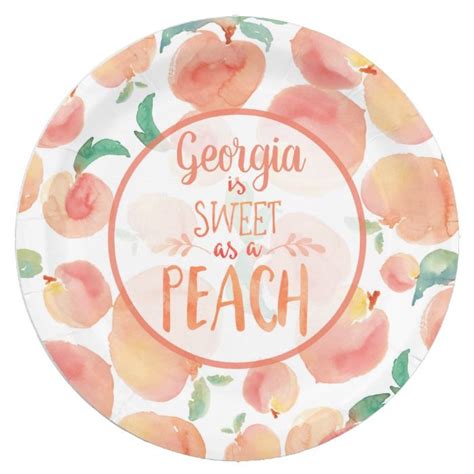 Sweet As A Peach Birthday Party Plates Zazzle Birthday Party Plates