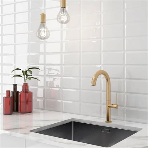 Metro Blanco 10 X 20 Beveled White Ceramic Subway Tiles Right Price Tiles