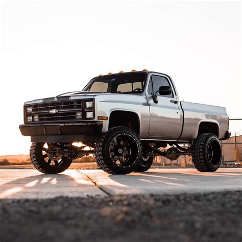 White Lifted Chevy Trucks