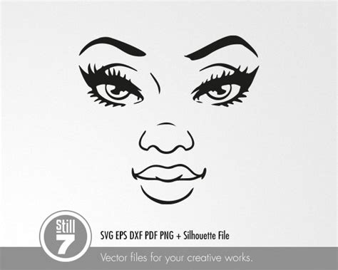 Black Woman Svg Eyes And Lips Svg Svg Cutting File Eps Etsy Uk