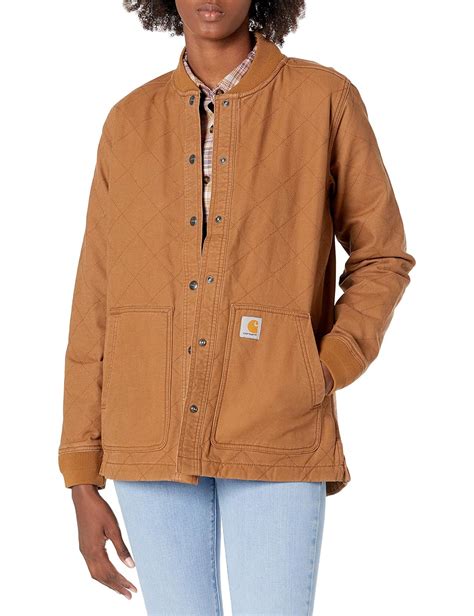 Buy Carhartt Womens Relaxed Fit Canvas Snap Front Rib Collar Shirt