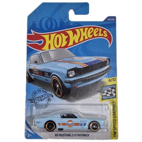 65 Mustang 2 2 Fastback Gulf Hw Speed Graphics 4 10 Hot Wheels 2019 GHC86 Shopee Brasil
