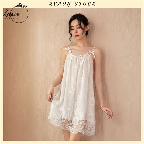 LASSE Sexy Slip Night Dress Plus Size Sleepwear Sexy Nightwear Lace Pyjamas Sexy Lingerie