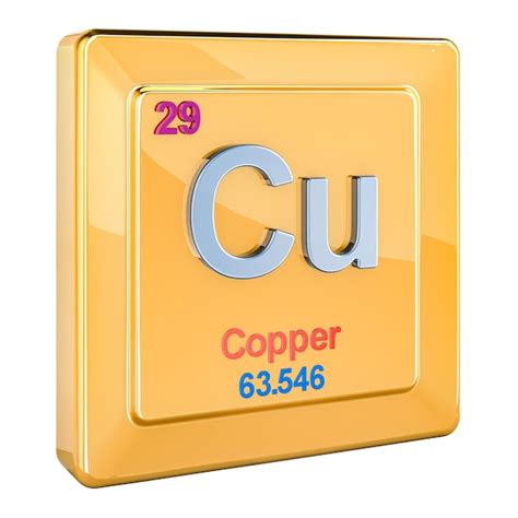 Tabela Periodica Elemento 29 - O símbolo do elemento químico cobre Cu com o número 29 na tabela ...