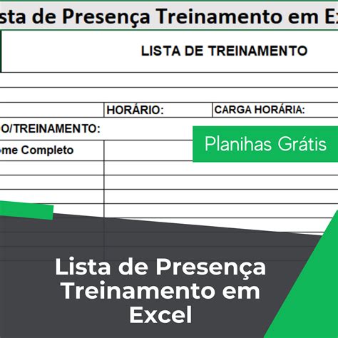 Lista De Presen A Treinamento Em Excel Smart Planilhas