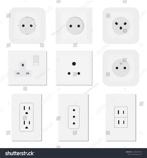 Electric Outlet Different Type Power Socket Stock Vector Royalty Free