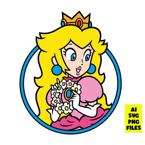 Princess Peach Face Svg Princess Svg Peach Svg Super Mari Inspire