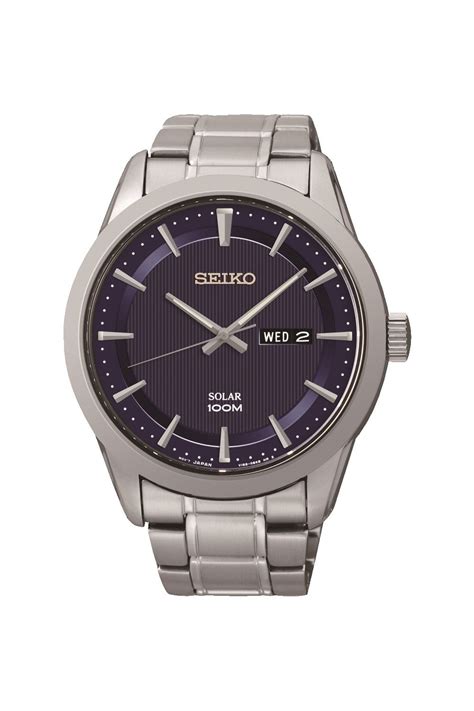 Seiko Gents Solar Powered Bracelet Watch SNE361P1 Watches From Adrian