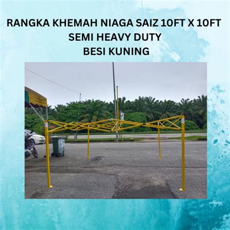 rangka khemah niaga saiz ft  ft    semi heavy duty besi