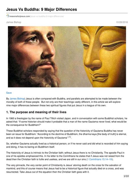 Jesus Vs Buddha 9 Major Differences | PDF | Jesus | Salvation