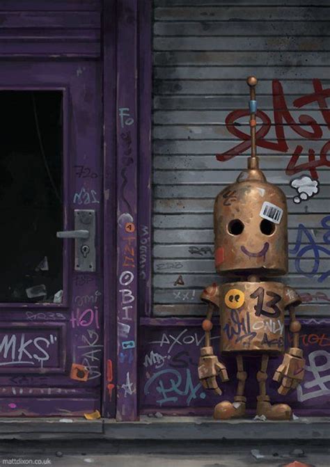 Милые роботы от Мэтта Диксона | Robots artworks, Robot painting, Robot art