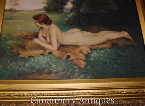 Victorian Oil Painting Nude Female Portrait Signed