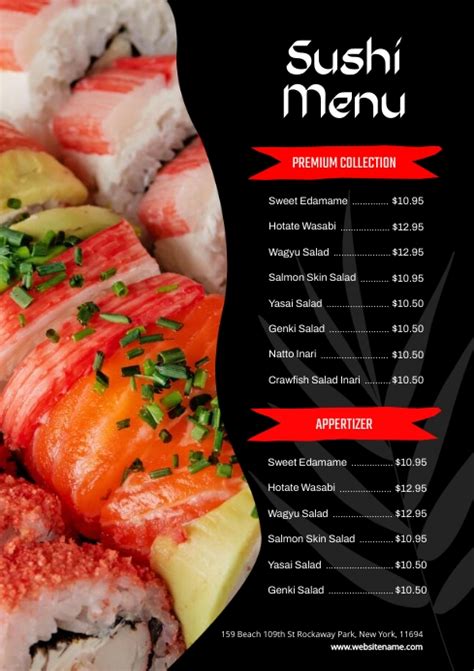 Sushi Menu Template Postermywall