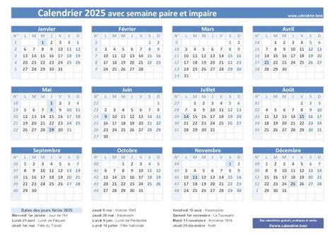 Semaine Paire Et Impaire 2025 Calendrier Best