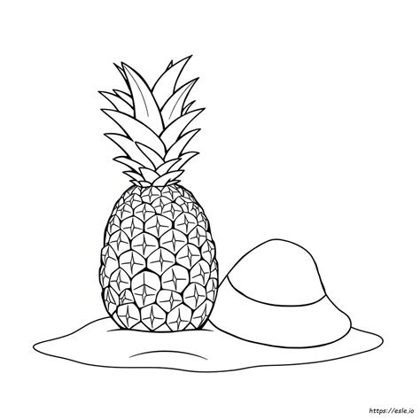 Ananas Ääriviivat Värityskuva