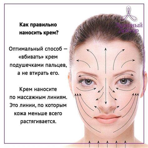 Массажные линии лица. схема для нанесения крема и массажа, массажера ...
