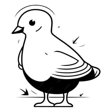 Premium Vector Pigeon Vector Illustration Cute Cartoon Bird Flat Design