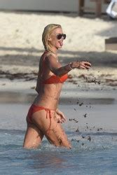Victoria Silvstedt Orange String Bikini As She Soaks Up The Caribbean Sunshine On St Barths