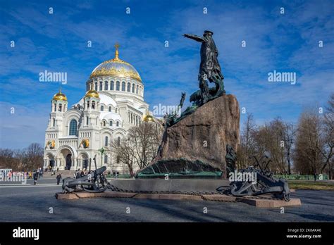 KRONSTADT RUSSIA MAY 01 2022 Monument To Russian Admiral Makarov