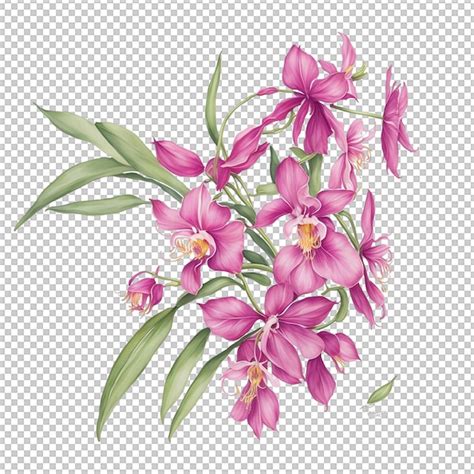 Premium Psd Watercolor Orchid Flower