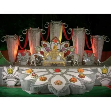 White Fiber Wedding Stage Backdrop For Outdoor At Rs 70000 Set In