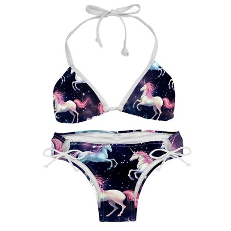 Starry Unicorn Detachable Sponge Adjustable Strap Bikini Set Two Pack Swimsuits For All