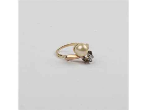 Anillo Oro 18 K Perla Y Brillante Zorrilla