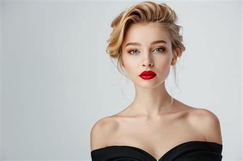 32 000 Blonde Woman Red Lipstick Pictures
