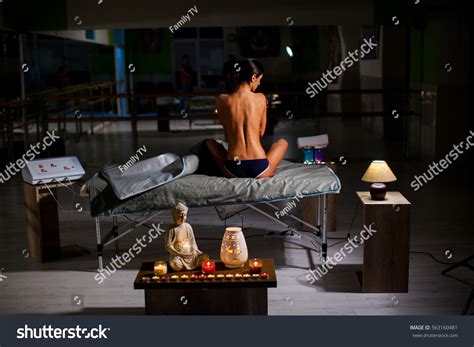 Nude Attractive Brunette Woman Yoga Pose Stock Photo Shutterstock