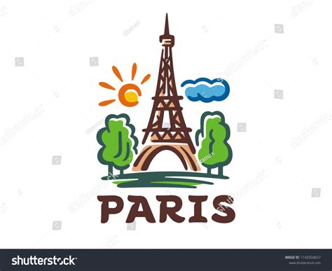 Vector Logo Paris Vector Illustration Eiffel Stock Vector Royalty Free