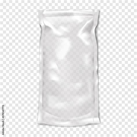 Vecteur Stock Clear Glossy Resealable Plastic Bag With Zip Lock On