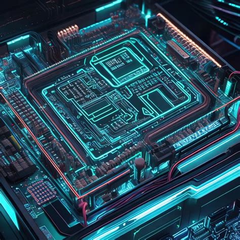 Premium Photo A Futuristic Computer Circuit Board With Neon Lights