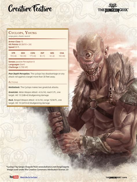 D&D Creature Feature – Young Cyclops – The Dungeon Geek