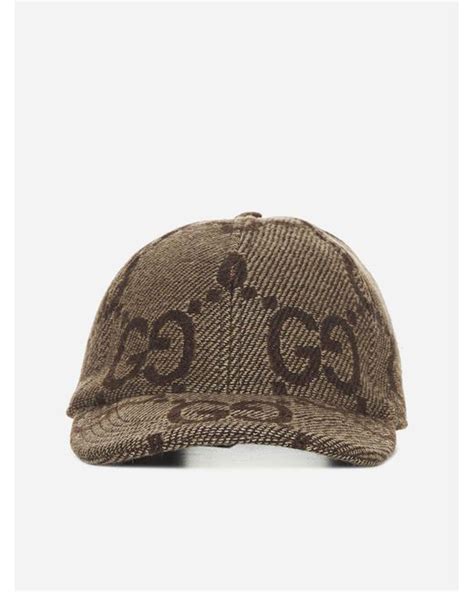 Gucci Jumbo Gg Wool Baseball Hat In Brown For Men Lyst