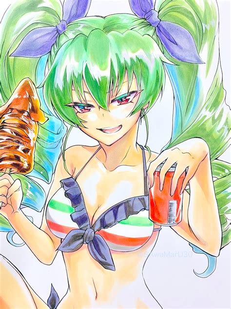 Sawamaru30 Anchovy Girls Und Panzer Girls Und Panzer Highres 1girl Bikini Black Ribbon