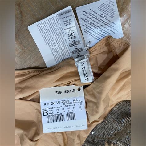 La Perla Swim La Perla Nude Silver Sequins Ombr Floral Monokini Poshmark