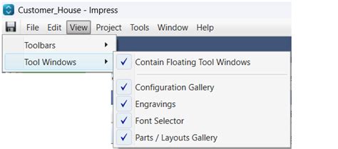 save icon  menu bar impress software manual