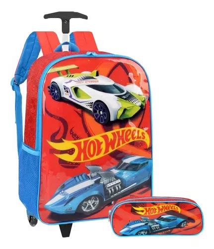 Kit Mochila Rodinha Menino Hot Wheels Estojo Imperme Vel G Frete Gr Tis