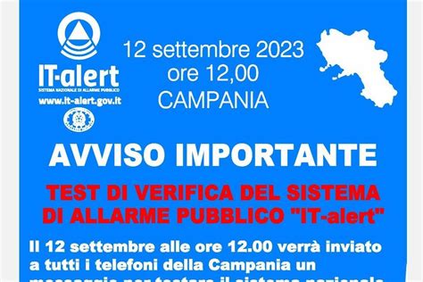 Il Settembre Sms Di Allerta Su Tutti I Cellulari Della Campania