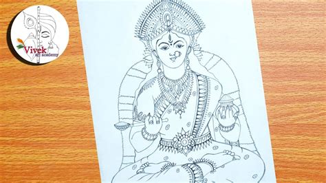 Maa Annapurna Drawing Easy Drawing Of Maa Annapurna Step By Step