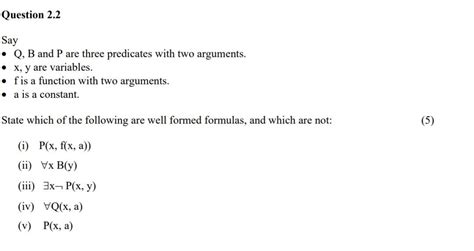 Solved Say Q B And P Are Three Predicates With Two