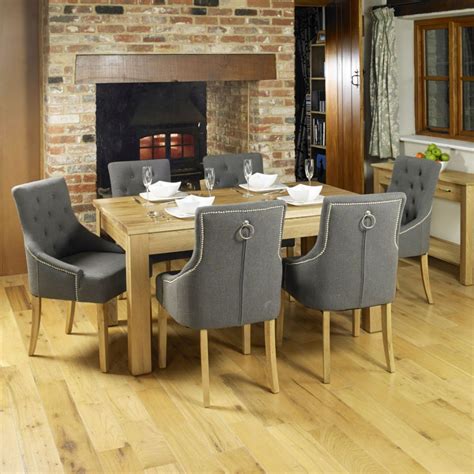 Mobel Solid Oak Furniture Medium Dining Table and Six Luxury Chairs