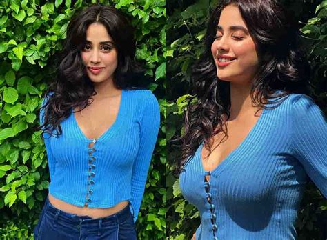 Jhanvi Kapoor Super Hot In Blue Top Filmy
