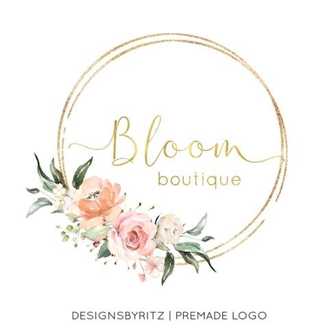 Premade Logo Design Floral Logo Logo Design Branding Photography