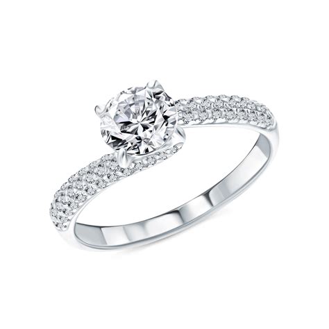 Серебряное кольцо с фианитами SUNLIGHT К-3919рс200: белое серебро 925 ...